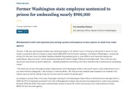 Washington State Employee Stole $900K to Fund Gambling Addiction
